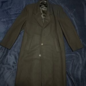 Vintage Black Wool Blend Overcoat
